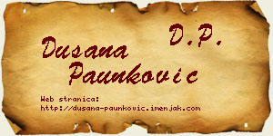 Dušana Paunković vizit kartica
